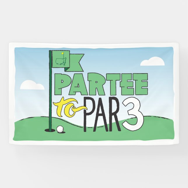 Banderoles Golf à thème Anniversaire, 3ème anniversaire Banni (Horizontal)