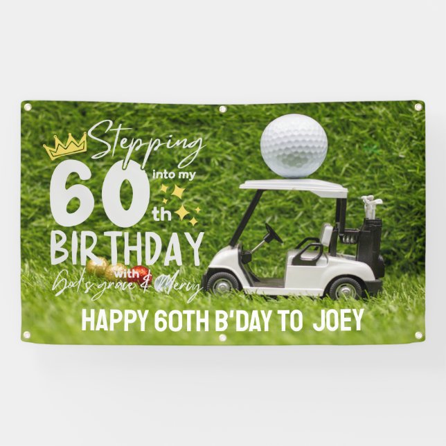 Banderoles Golf Anniversaire de la fête au golf avec balle de (Horizontal)