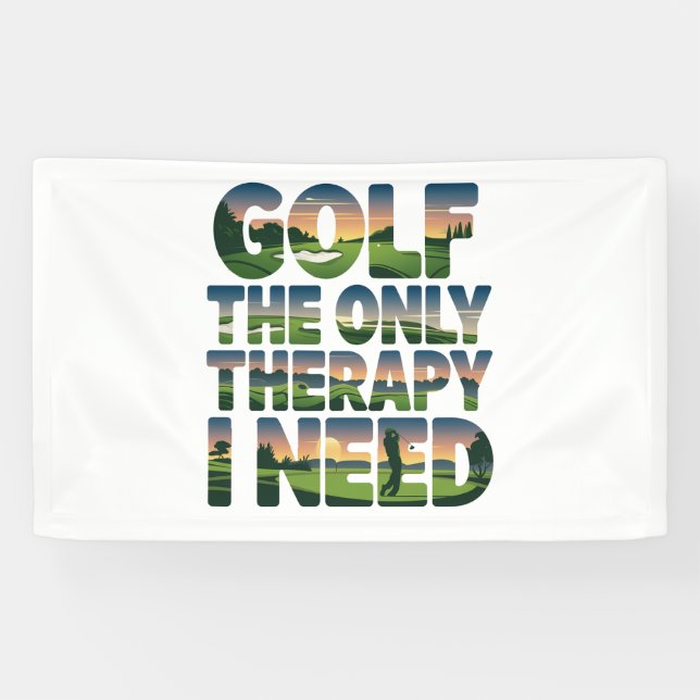 Banderoles Golf la seule thérapie, tendance (Horizontal)