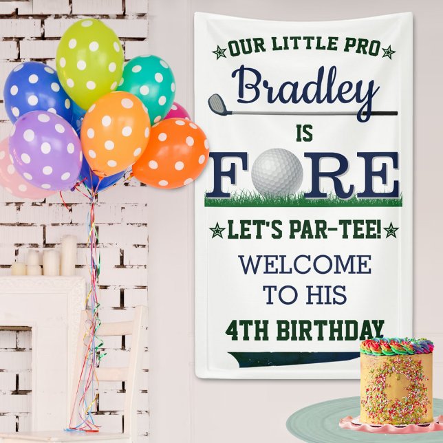 Banderoles Golf PAR-TEE 4th Birthday Welcome (Créateur téléchargé)