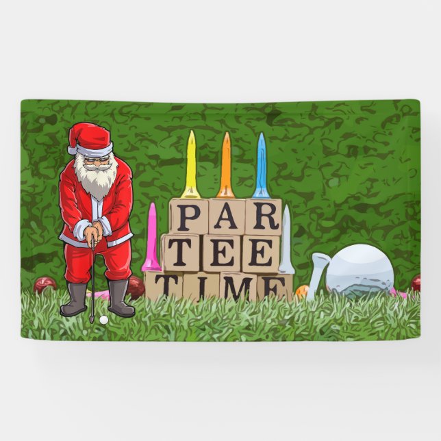 Banderoles Golf Par tee party Le Père Noël Squad (Horizontal)