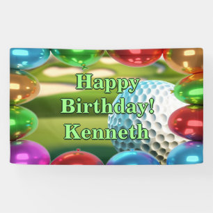 Banderoles Golf Parcours Joyeux Anniversaire personnalisé Vin