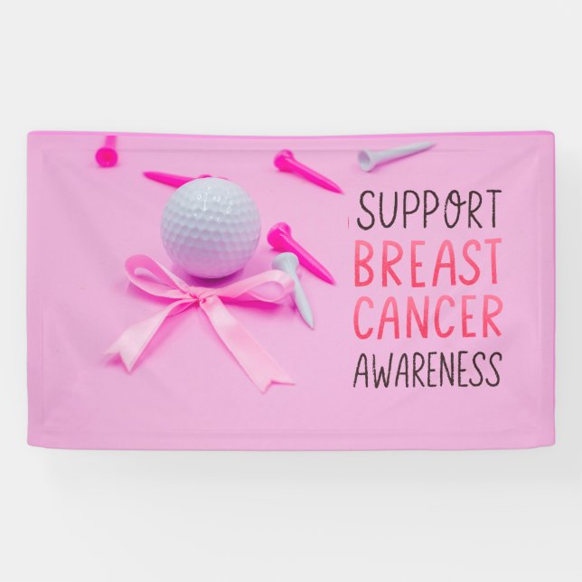 Banderoles Golf sensibilisation au cancer du sein thème rose (Horizontal)