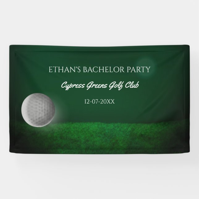 Banderoles Golfer Bachelor Party - Green Golf Ball - Golf (Horizontal)