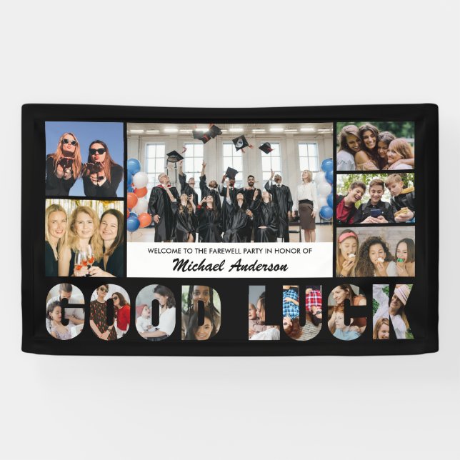 Banderoles Good Luck Photo Collective Collègue Farewell Party (Horizontal)