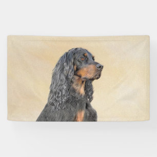 Banderoles Gordon Setter Peinture - Joli art original chien