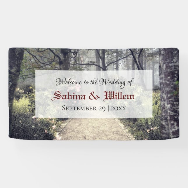 Banderoles Goth Eerie Garden Path Welcome Mariage Banner (Horizontal)