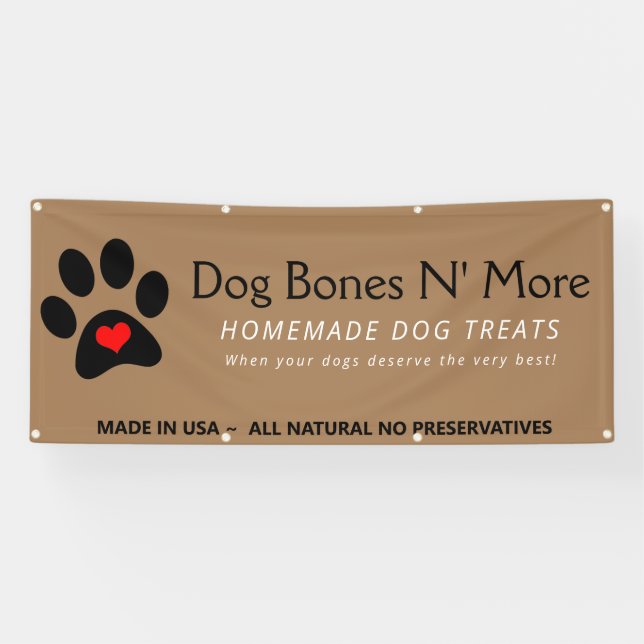 Banderoles Gourmet Naturel Chien Traitements Boulangerie (Horizontal)