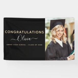 Banderoles Graduation 2022 Black Gold High School College