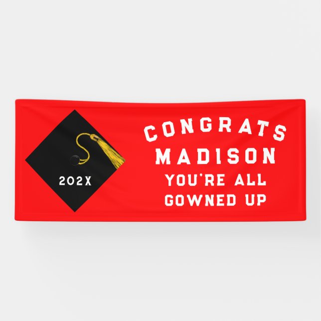 Banderoles Graduation 2025 Rouge (Horizontal)
