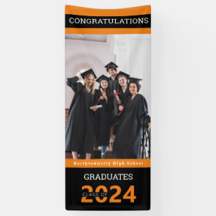 Banderoles Graduation Classe Black Orange Photo Banne