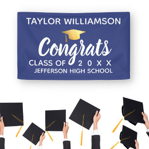 Banderoles Graduation Congrats Graduate Add Name School Year