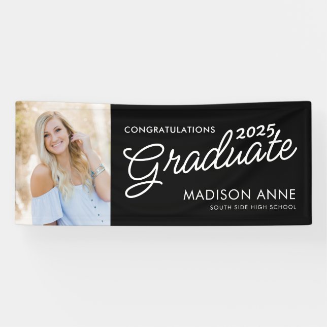 Banderoles Graduation de la photo de script moderne (Horizontal)