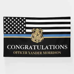 Banderoles Graduation de la police Mince Ligne Bleue Félicita