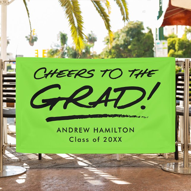 Banderoles Graduation de Lime Cheers to the Grade Personalize (Créateur téléchargé)