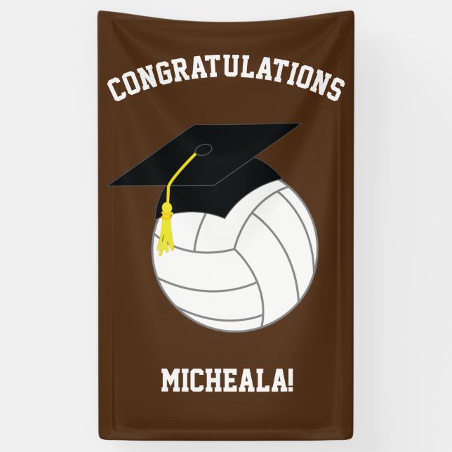 Banderoles Graduation de volleyball Brown (Vertical)