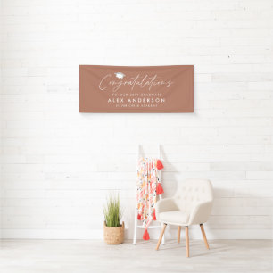Banderoles Graduation félicitations simple moderne terre cuit