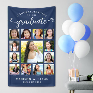 Banderoles Graduation Marine K-12 Modern Script Photo Collage