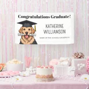 Banderoles Graduation personnalisée mignon Golden Retriever C
