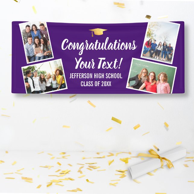 Banderoles Graduation Photo Collage Félicitations Senior N'im (Créateur téléchargé)