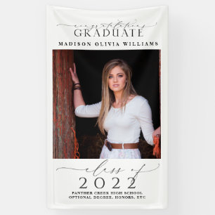 Banderoles Graduation Photo & Elegant Black Script Classe Ann