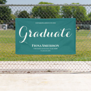 Banderoles Graduation Simple Élégant Vert extérieur