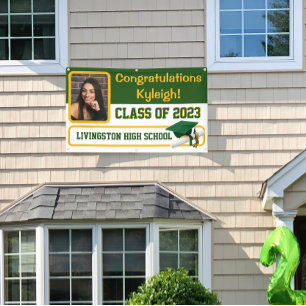 Banderoles Graduation Vert & Or Vinyl