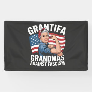 Banderoles Grand-mère Grantifa contre le facisme Pas de roi a
