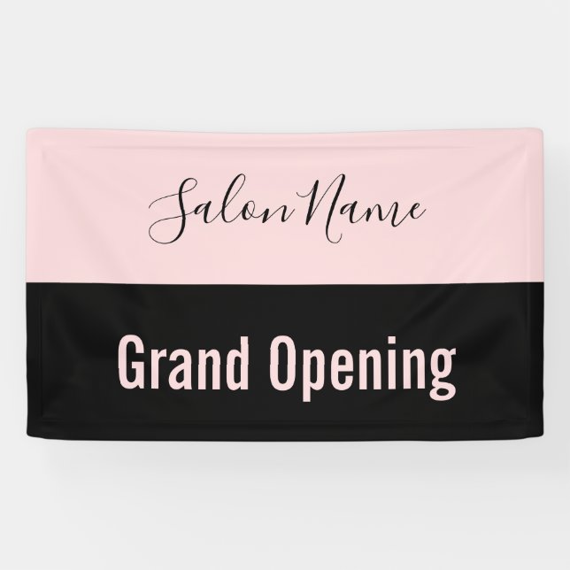 Banderoles Grand Ouverture Pale Rose noir Script Salon de bea (Horizontal)
