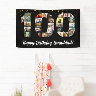 Banderoles grand-parent 100e anniversaire Photo Collage cente