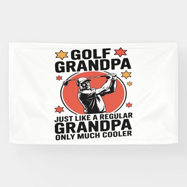 Banderoles Grand-père de golf comme un grand-père régulier (Horizontal)