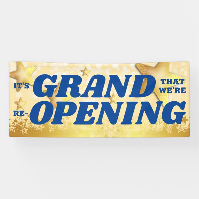 Banderoles Grand retour d'ouverture des stars de l'or Faux (Horizontal)