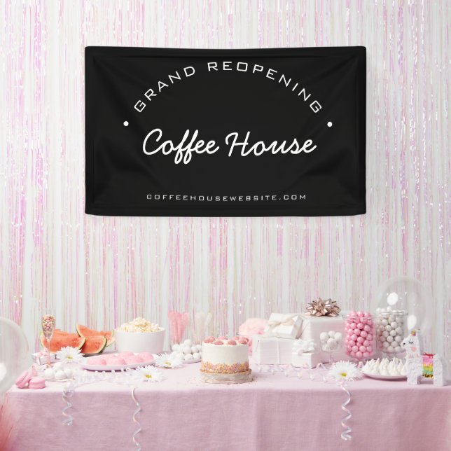 Banderoles Grande ouverture personnalisée de votre café (Fête)