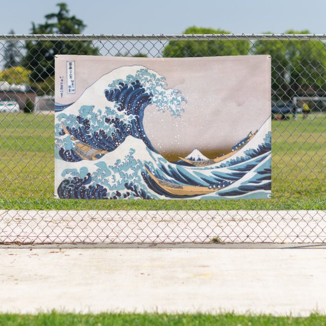 Banderoles Grande vague du tsunami Kanagawa Japon par Hokusai (Insitu)