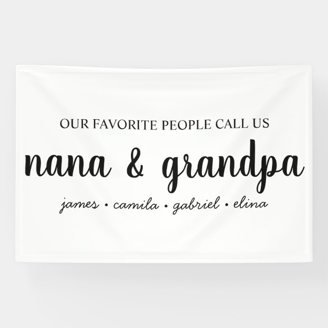 Banderoles Grandma & Grandpa's Gift, Nana, Papa, Grandparents (Horizontal)