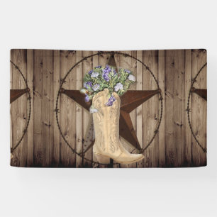 Banderoles grange rustique fleur sauvage western star cowgirl