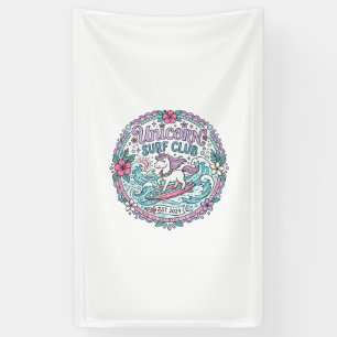 Banderoles Graphique de t-shirt ludique Unicorn Surf Club_1
