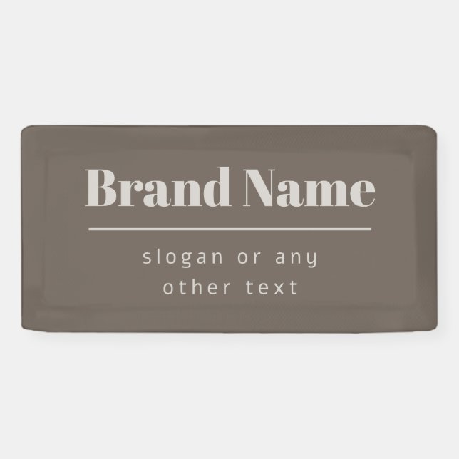 Banderoles Gras moderne foncé & clair Beige Marque ou Entrepr (Horizontal)