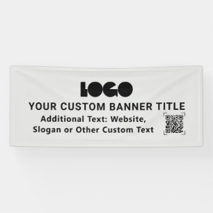Banderoles Gray Business Logo Company QR Promo Personnalisé 2