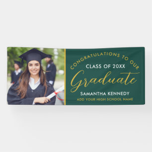 Banderoles Green And Gold Congrats Grad Photo Graduation