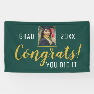 Banderoles Green And Gold Félicitations Vous L'Avez Fait Grad