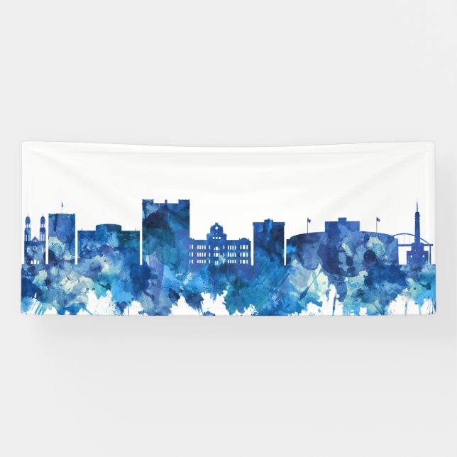 Banderoles Green Bay Wisconsin Skyline Blue (Horizontal)