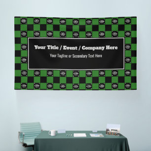Banderoles Green & Black Check - Corporate Event / Trading