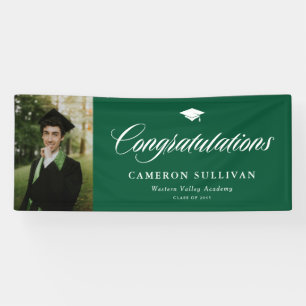 Banderoles Green Bold Calligraphy Photo Graduation