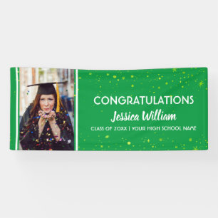 Banderoles Green Confetti 2022 Graduate Photo Graduation