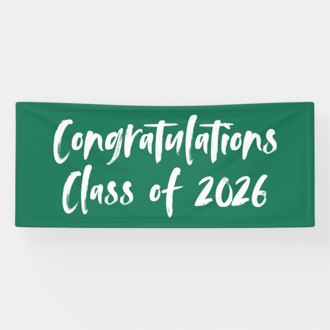 Banderoles Green Félicitations Class of 2023 Graduation (Horizontal)