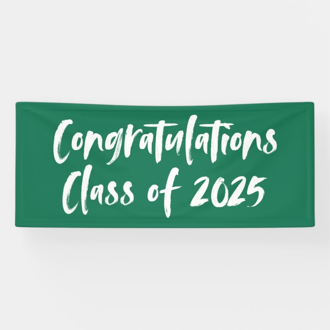 Banderoles Green Félicitations Class of 2023 Graduation (Horizontal)