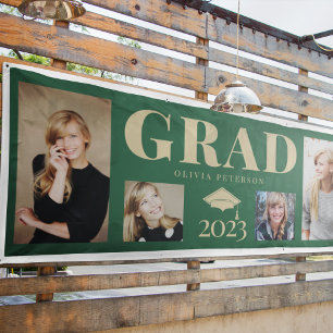 Banderoles Green Gold Photo Graduate Class of 2023