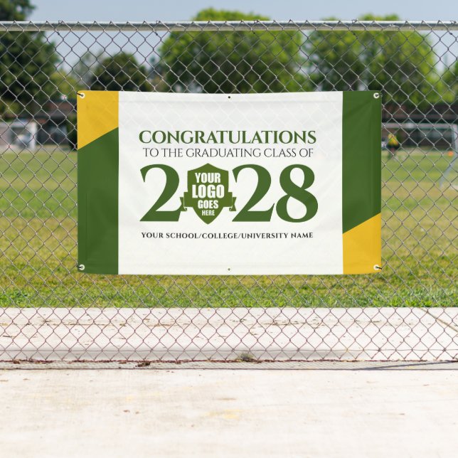 Banderoles Green Gold School College Graduation Class (En situation)