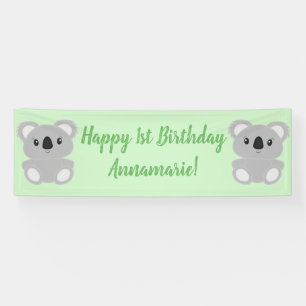 Banderoles Green Koala Bear fête d'anniversaire